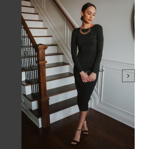 NWT Lace Trim Backless Bodycon Dress - Picture 3 of 4